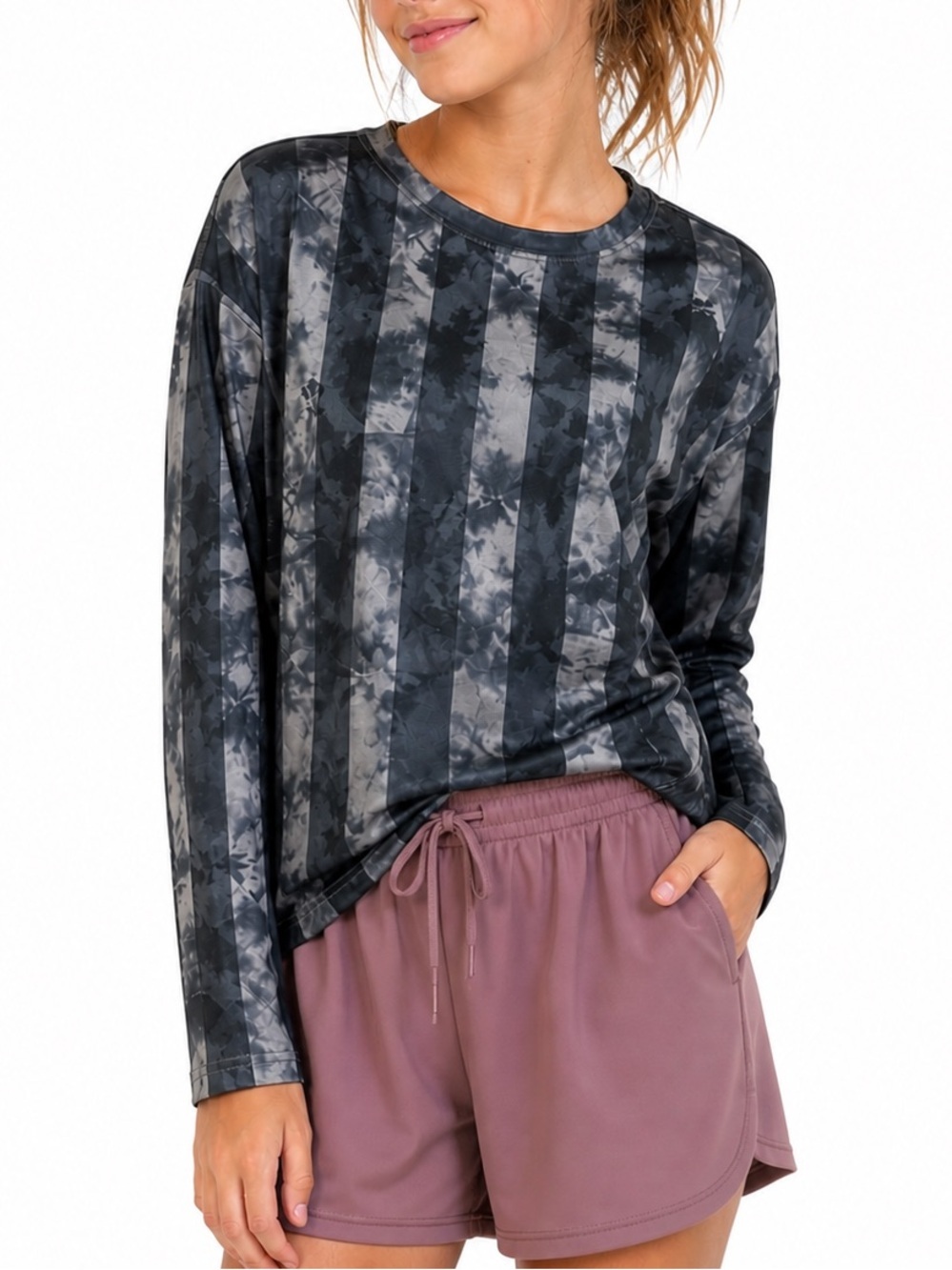 ⚡️OLD NAVY NWT Active Long Sleeve Top Go-Dry Y2K Inspired Tie Dye Youth L 10 12